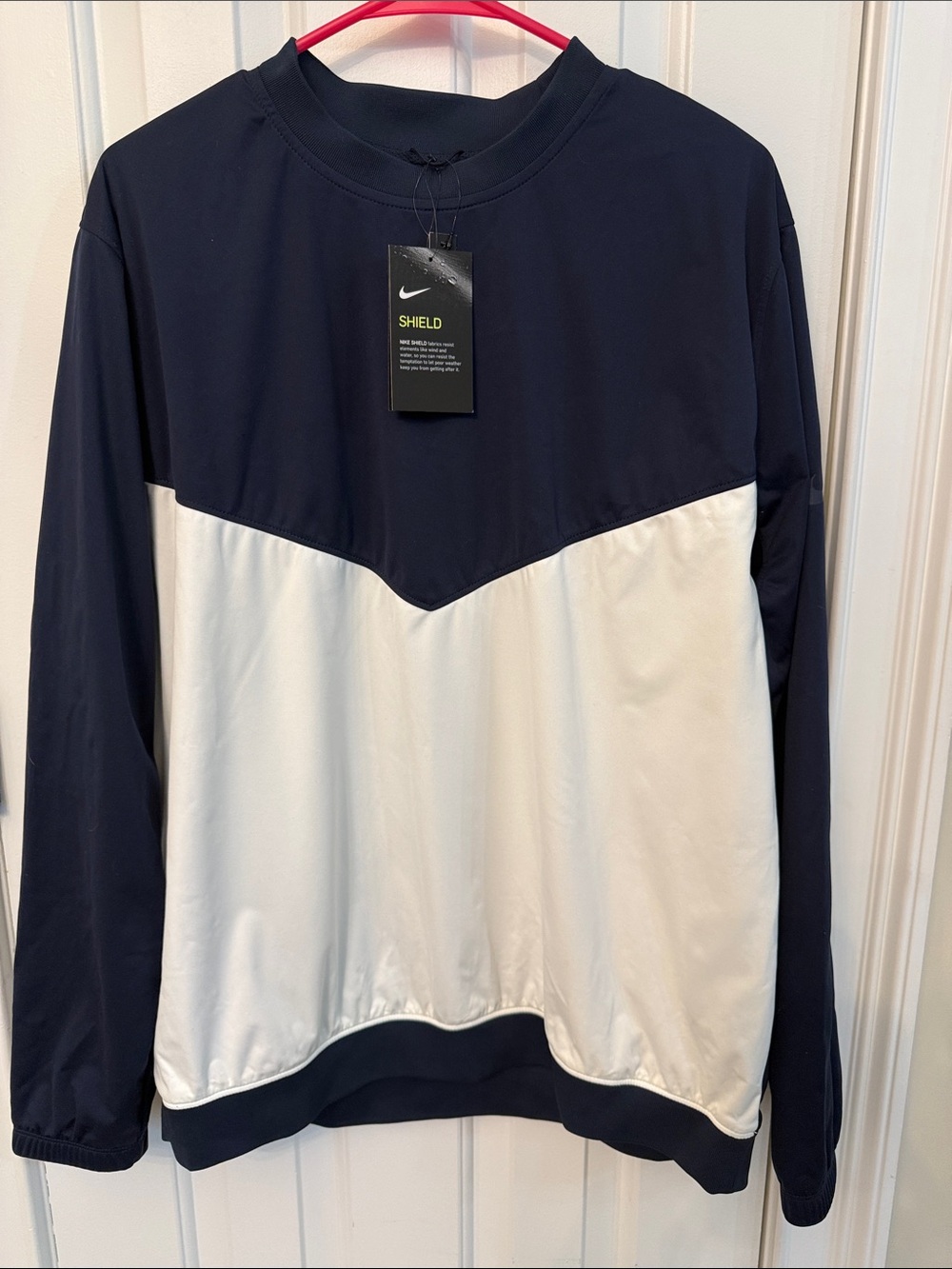 Nike Navy and White Shield Pullover Jacket